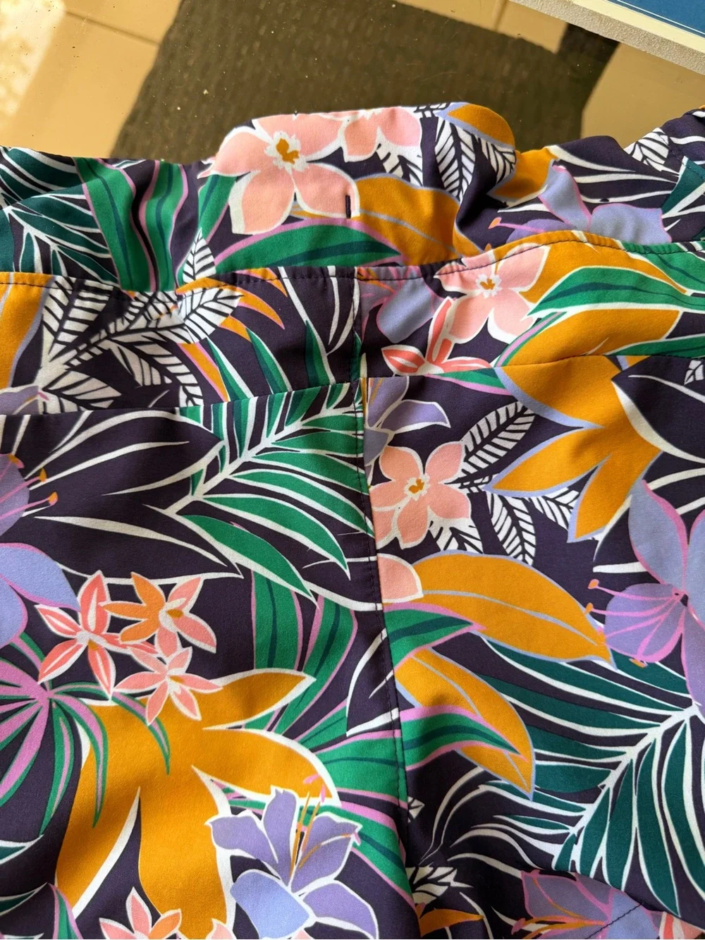 Reel Legends Purple Tropical Floral Athletic Shorts W/ Green & Pink SZ PS